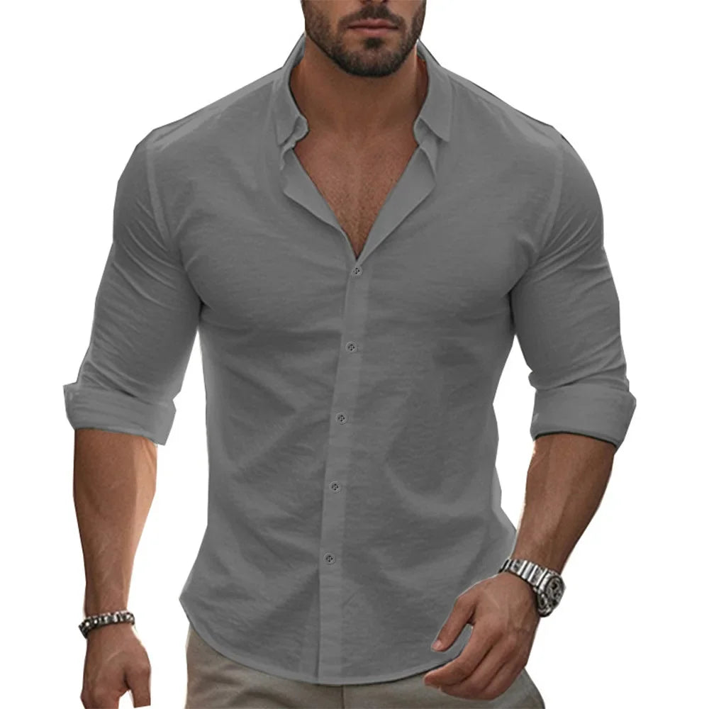 Kenzaclub™ Fabio - Chemise en lin élégante