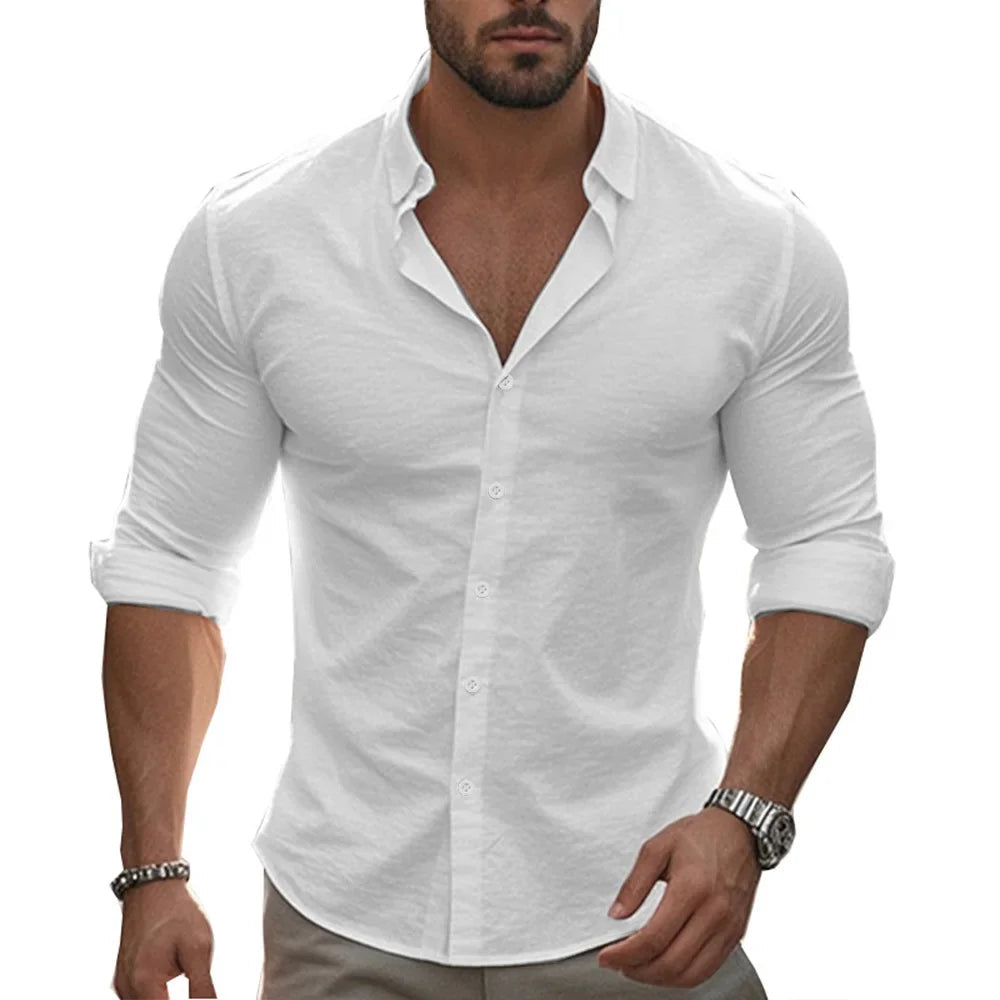 Kenzaclub™ Fabio - Chemise en lin élégante